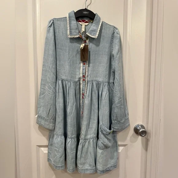 cotton dress with long sleeves Purple Cotton Poplin Fit and Flare Short Button-Down Shirt Dress 58